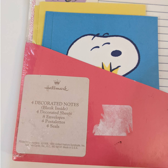 Vintage Snoopy & Woodstock Stationary Set from Hallmark Sealed RARE - Picture 4 of 6